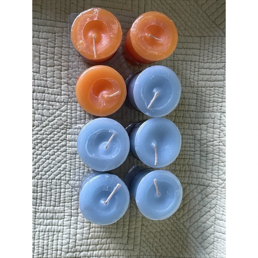 Vintage Village Candles Votive 8 Pack, 5 Rain 3 Orange Cinnamon| Smells Great 2